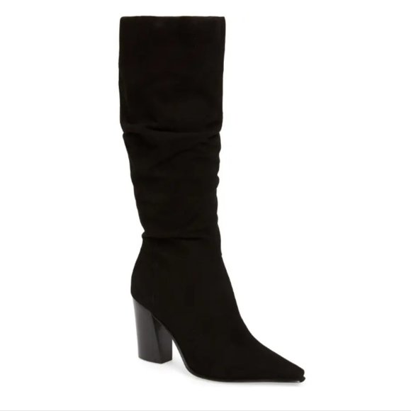 Vince Camuto Shoes - VINCE CAMUTO Black Suede Leather Heeled Boot 8M